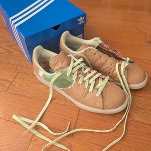 Adidas Tan and Green Sneakers
